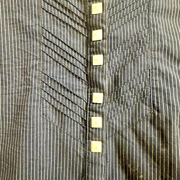 Horse ware Ladies Long Sleeve Competition Show Shirt -Blue Pinstripe -Medium/40 - Picture 3 of 5